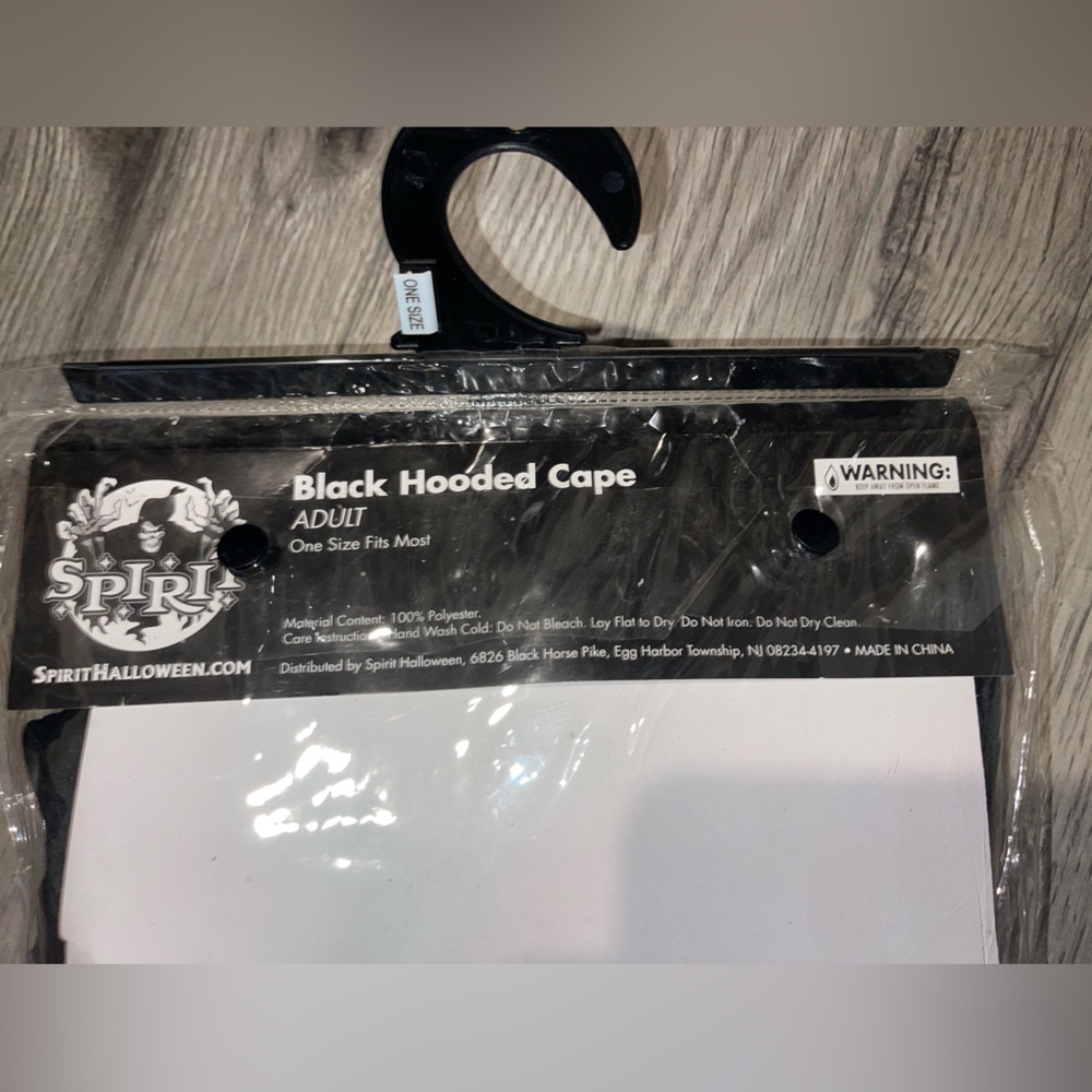 Black Hooded Cape for Adults by Spirit OSFM - Picture 3 of 3